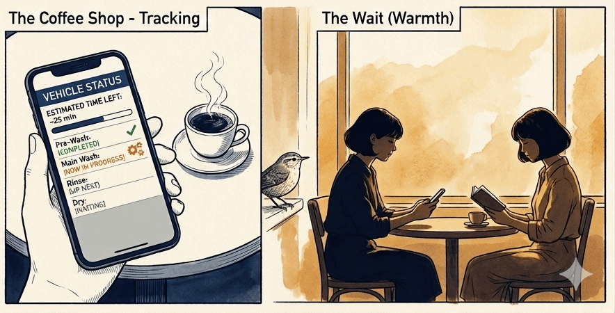 The Coffee Shop · Tracking — illustration